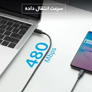 کابل شارژ فست انکر ANKER Type-C to Type-C مدل A8752H11 توان 60 وات اورجینال با گارانتی 2 anker A8752H11